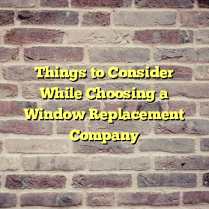 Things to Consider While Choosing a Window Replacement Company